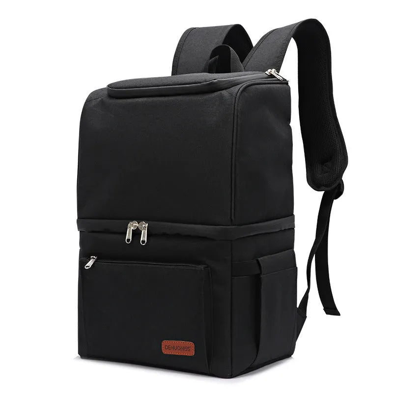 Double layer insulated backpack with ice pack compartment in blue colour option