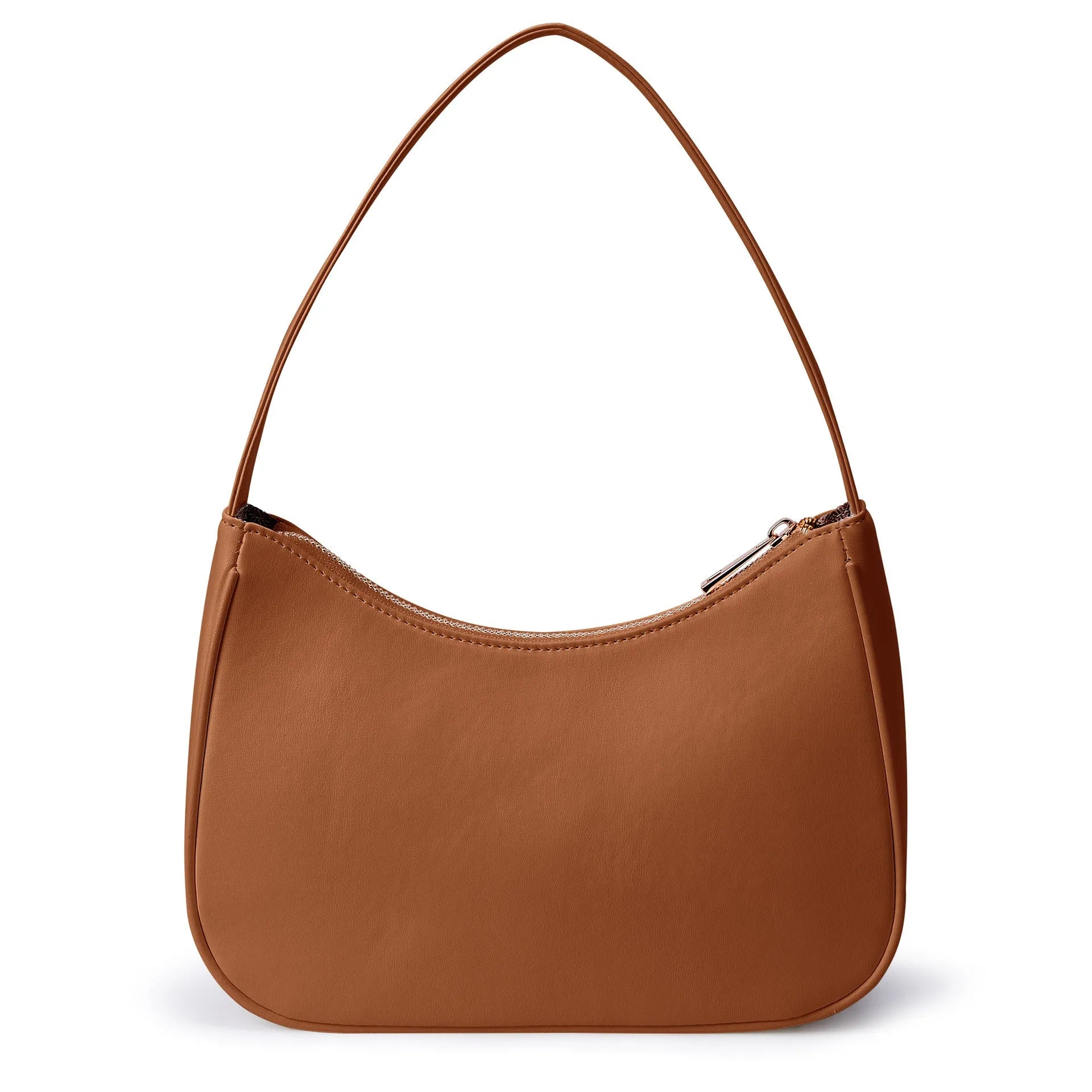 Retro-style waterproof PU shoulder bag in multiple colour options including apricot and glitter