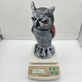 Artificial owl bird scarer ornament with motion features for outdoor garden pest control