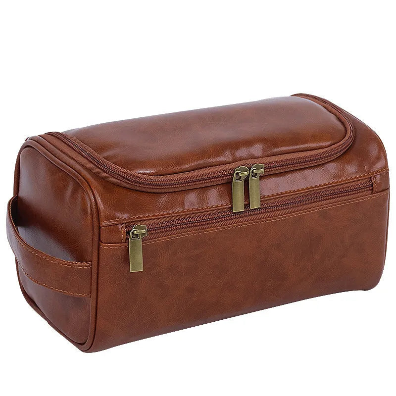 Waterproof cosmetic storage bag in European American retro style with large capacity interior