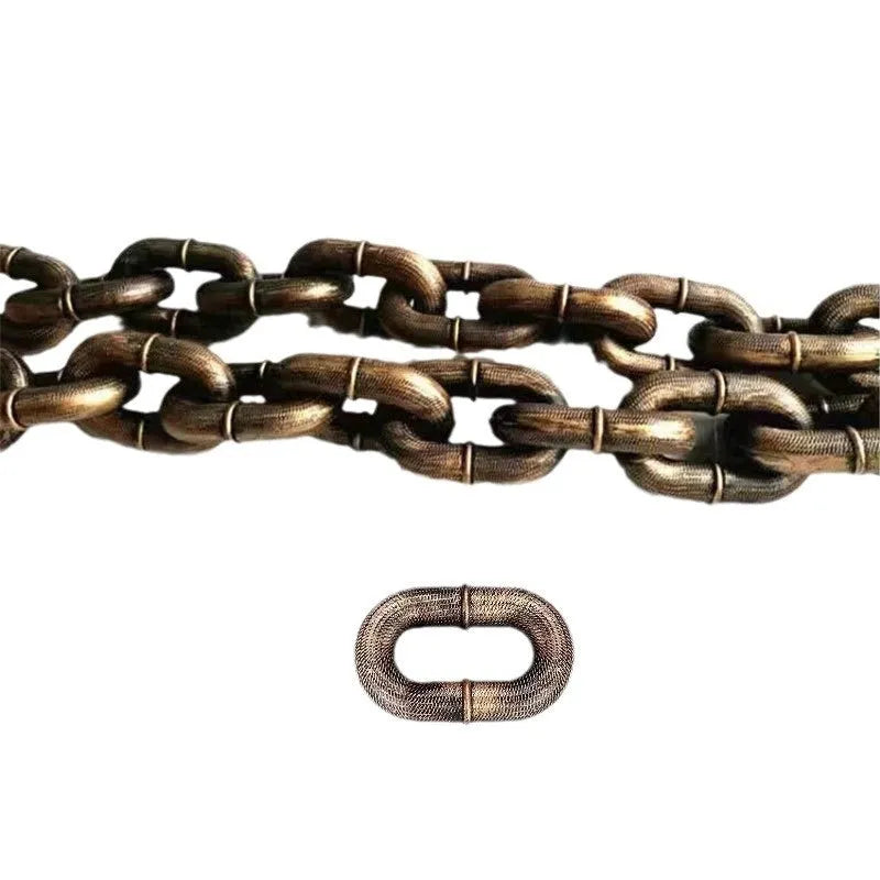 Simulated rough dog leash prop in bronze colour on a plain background