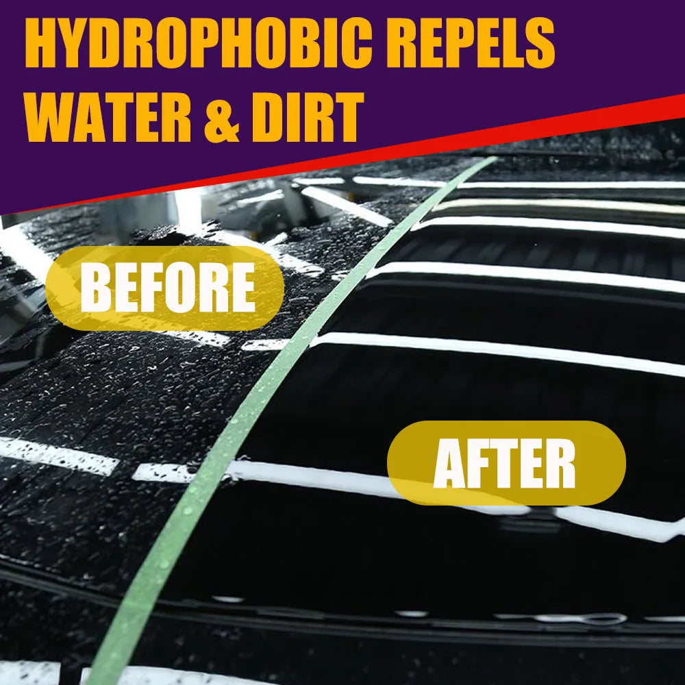 Purple car nano coating spray bottle with hand spray trigger for vehicle maintenance.
