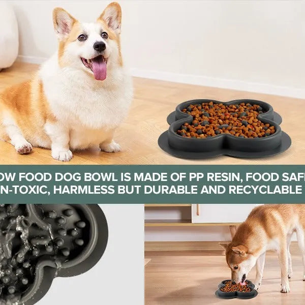 Blue silicone pet licking mat with textured grooves and a non-slip base for cats and dogs.