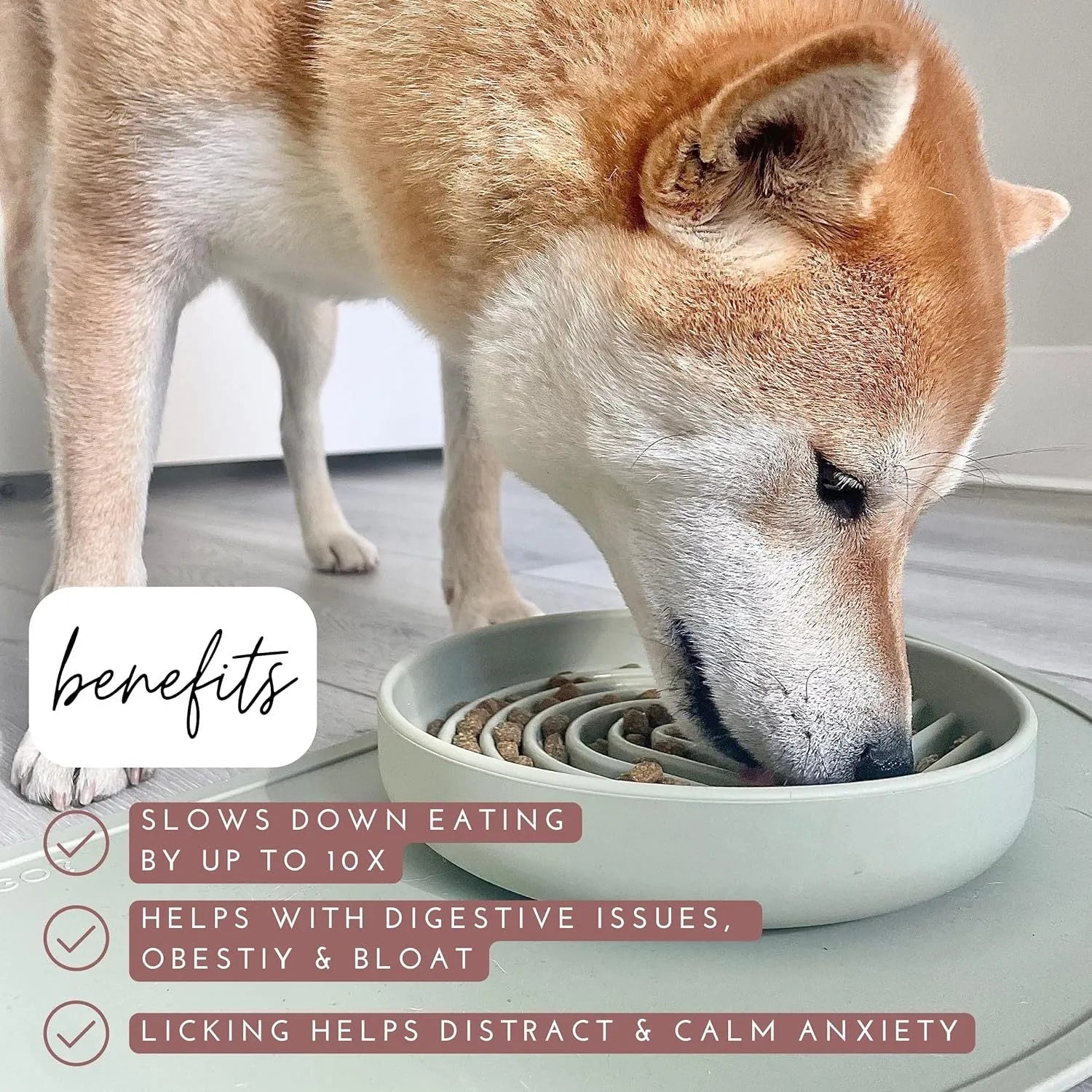 Silicone slow feeder dog bowl with textured ridges, shown in charcoal ash colour.