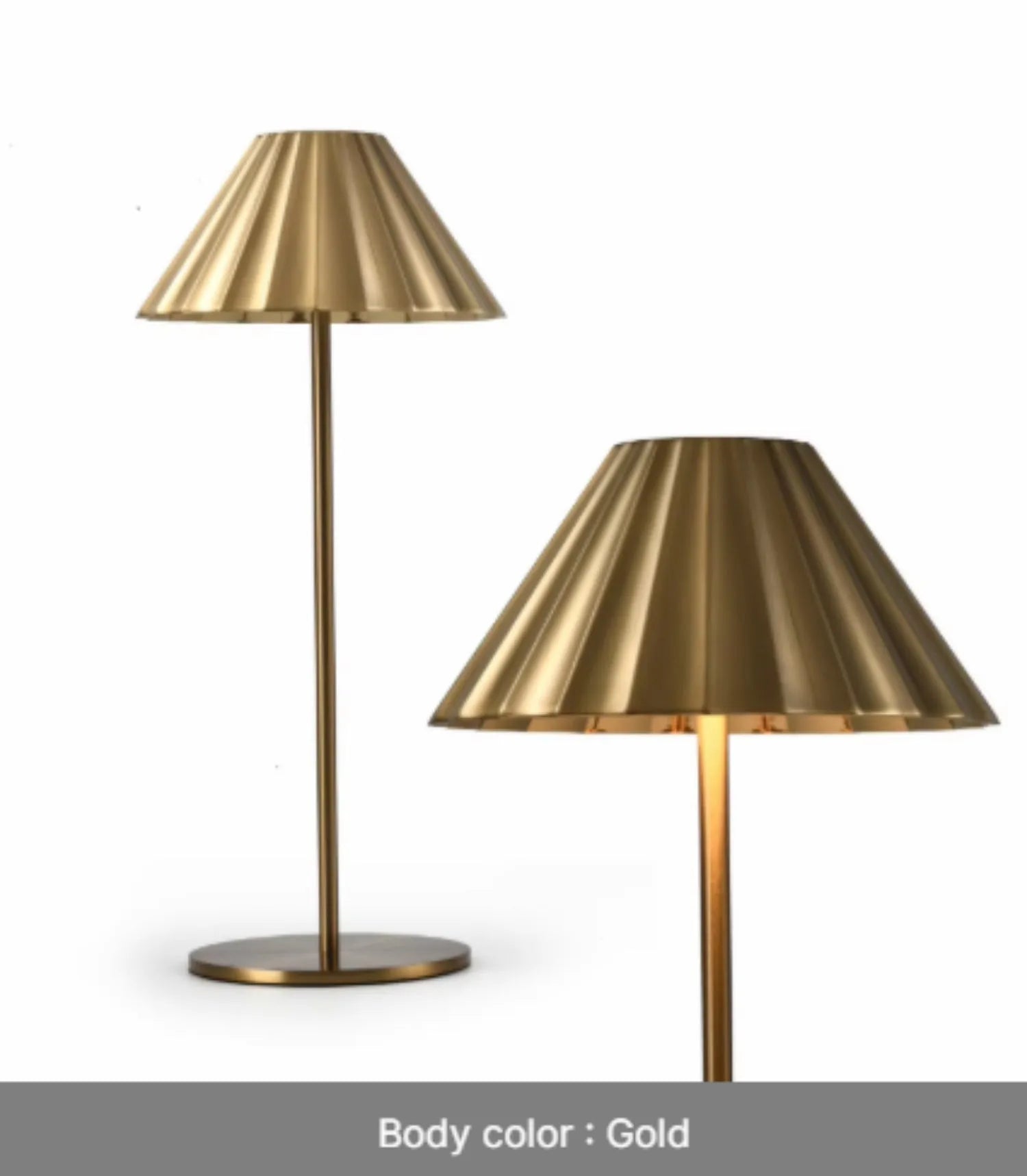 Alloy desk lamp with touch dimming control and USB-C charging port