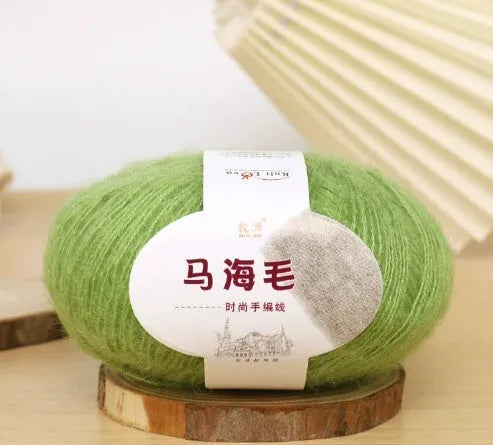 Hand-woven mohair wool ball for DIY scarf knitting projects in multiple colour options