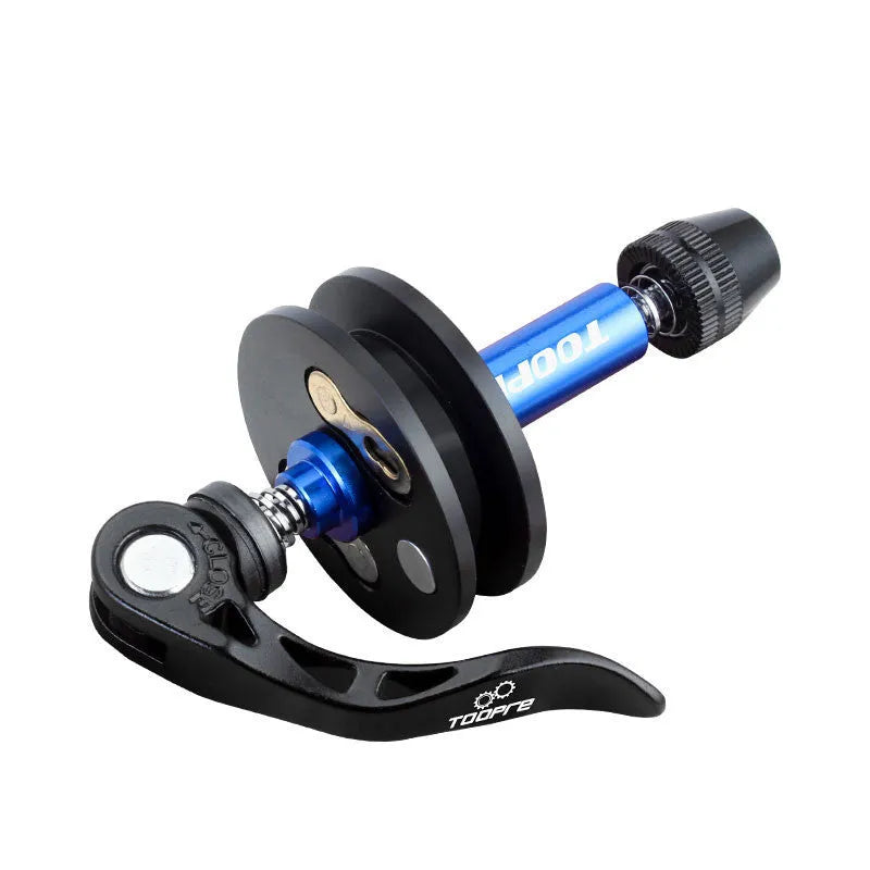 Aluminium alloy bicycle chain holder tool with multiple maintenance functions