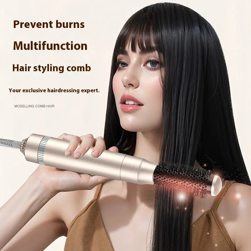 Champagne Gold five-in-one hot air comb hair curler and straightener, 1000W power rating