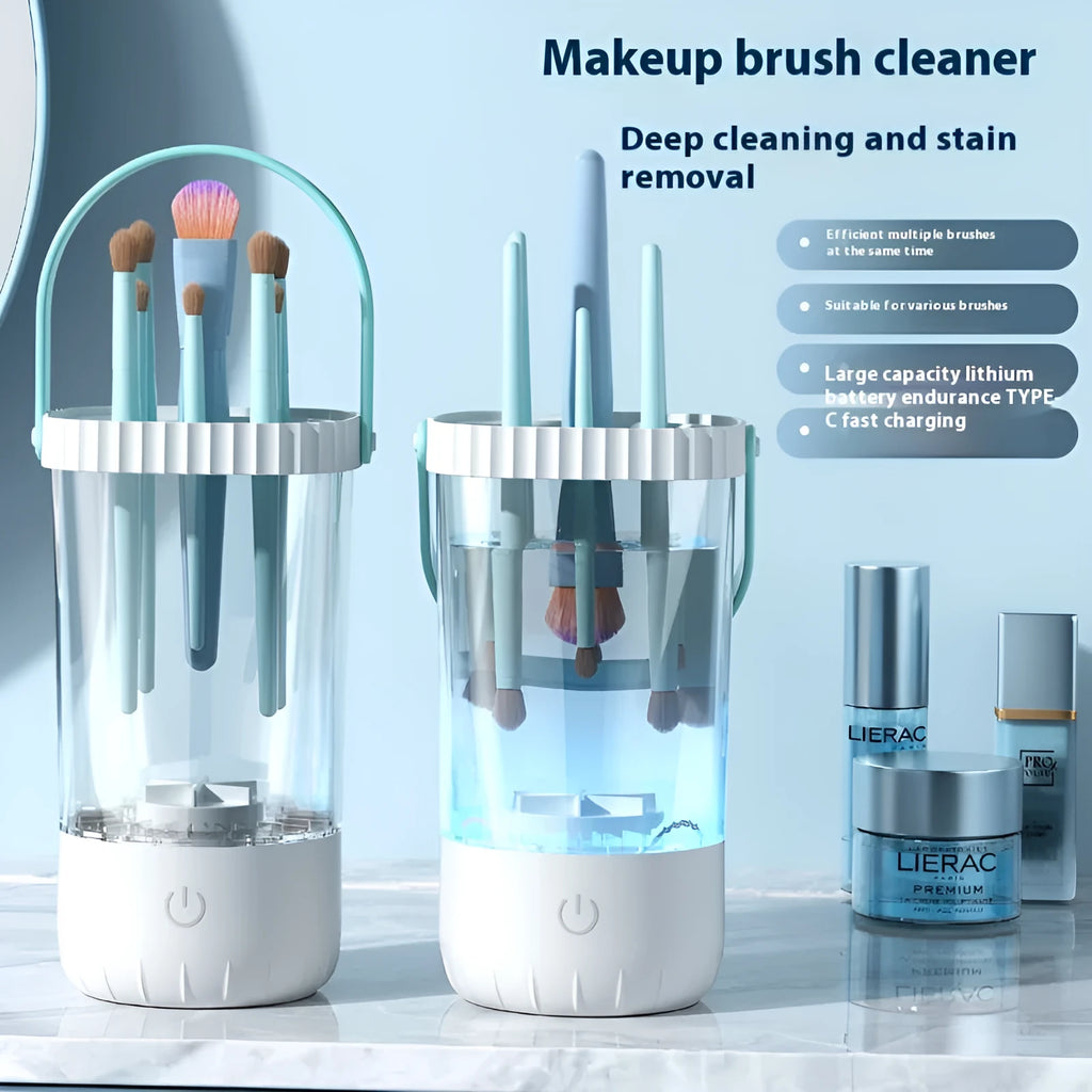 White rechargeable electric makeup brush cleaning brush with data cable