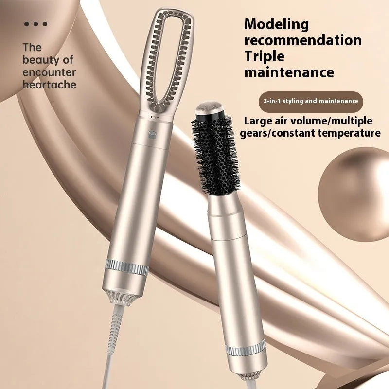 Champagne Gold five-in-one hot air comb hair curler and straightener, 1000W power rating