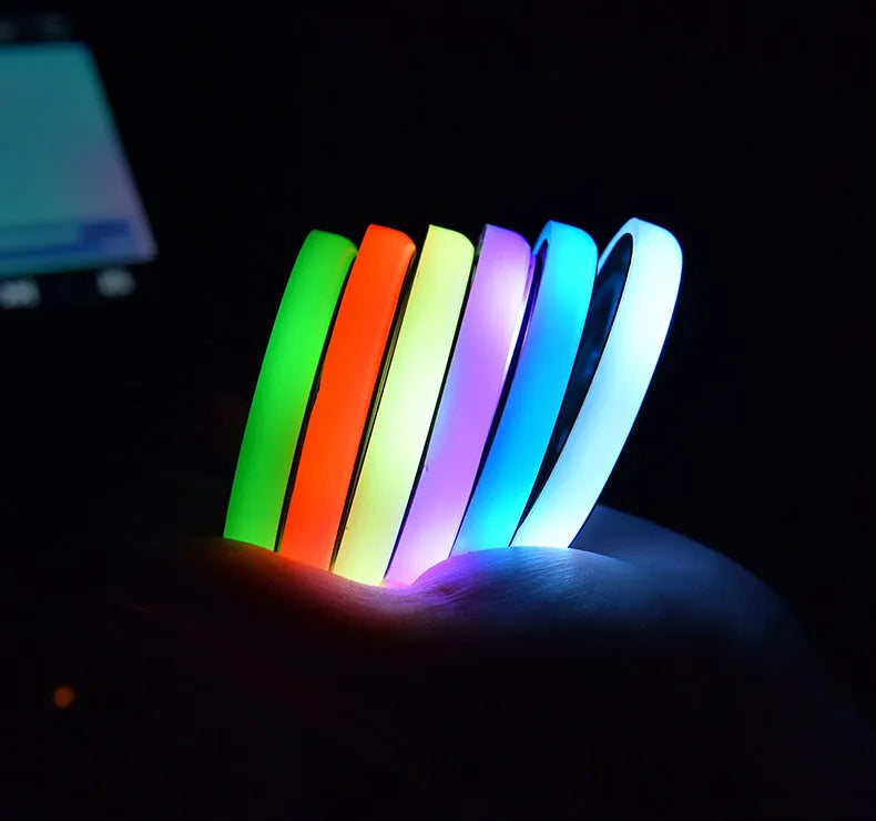 Colourful LED light-up acrylic coaster for car cup holders with control button and USB cable