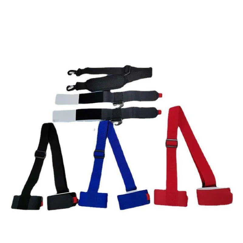 Adjustable skiing bandage strap with hook and loop fastening in multiple colours