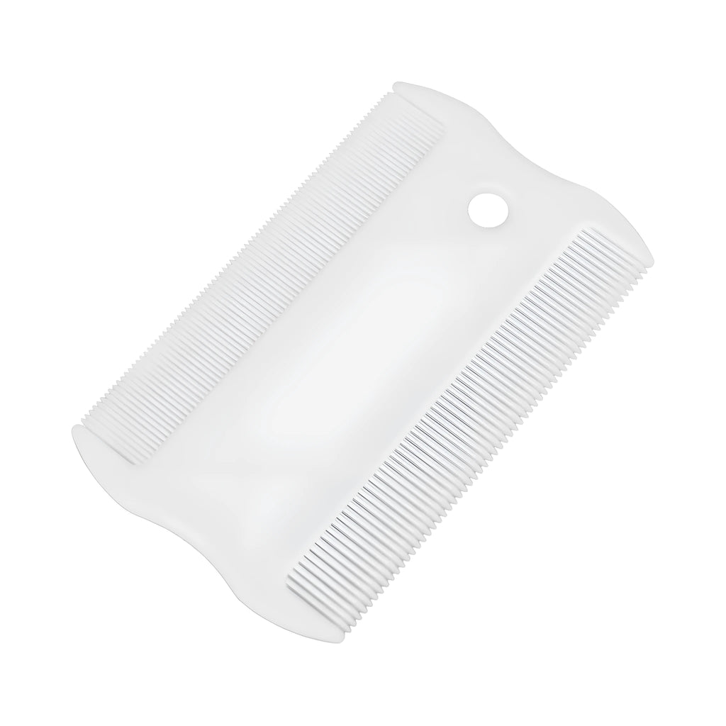 Double-sided plastic flea comb for pets with dense teeth for flea removal and face grooming