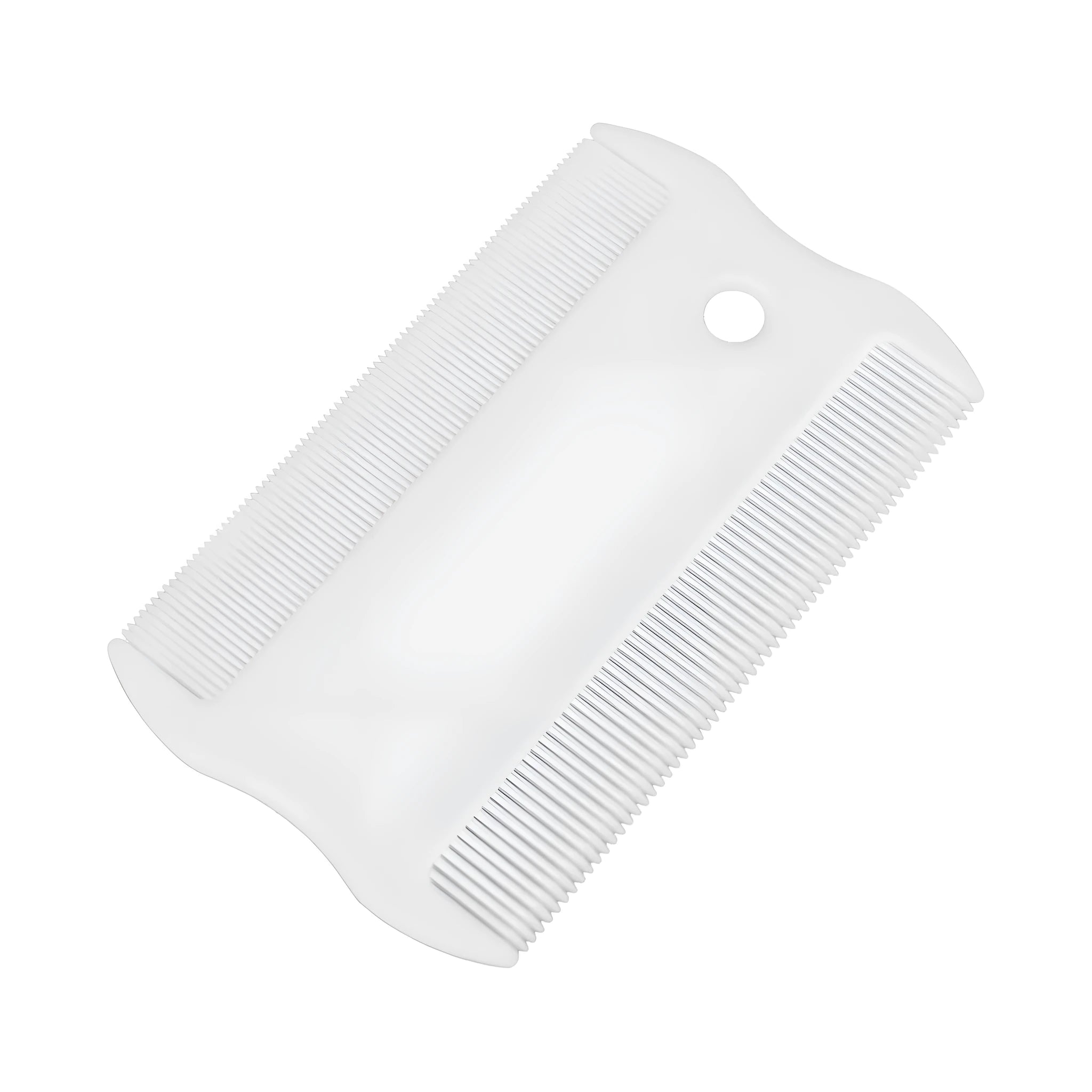 Double-sided plastic flea comb for pets with dense teeth for flea removal and face grooming