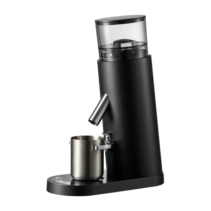 Automatic electric coffee grinder machine in stainless steel with 0.5L capacity.