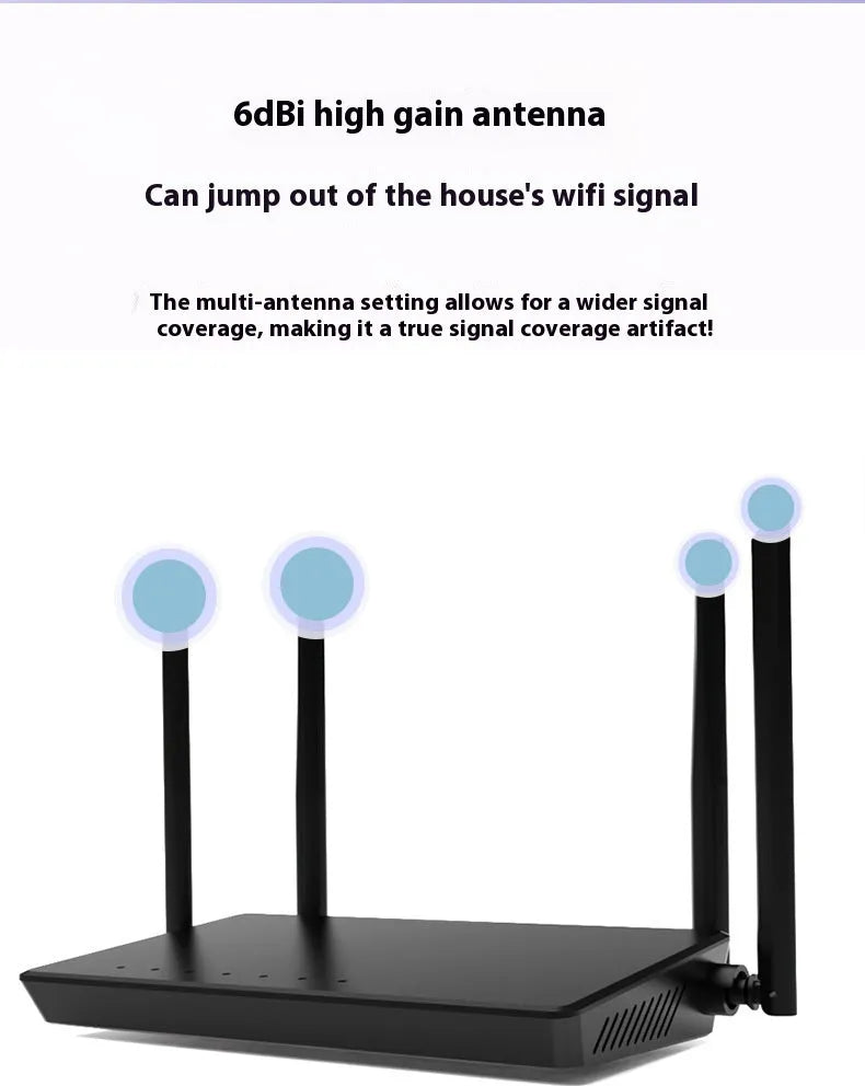 300 metre range wireless router with five ethernet ports in black or white metal casing
