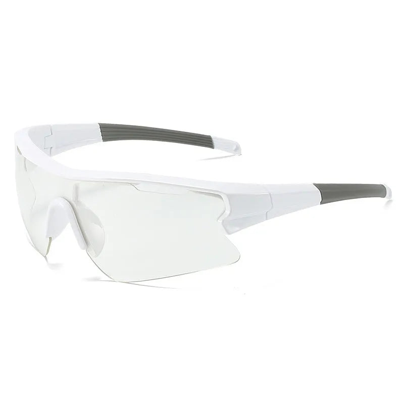 Windproof sports sunglasses with polycarbonate UV400 lenses in black frame grey lens option