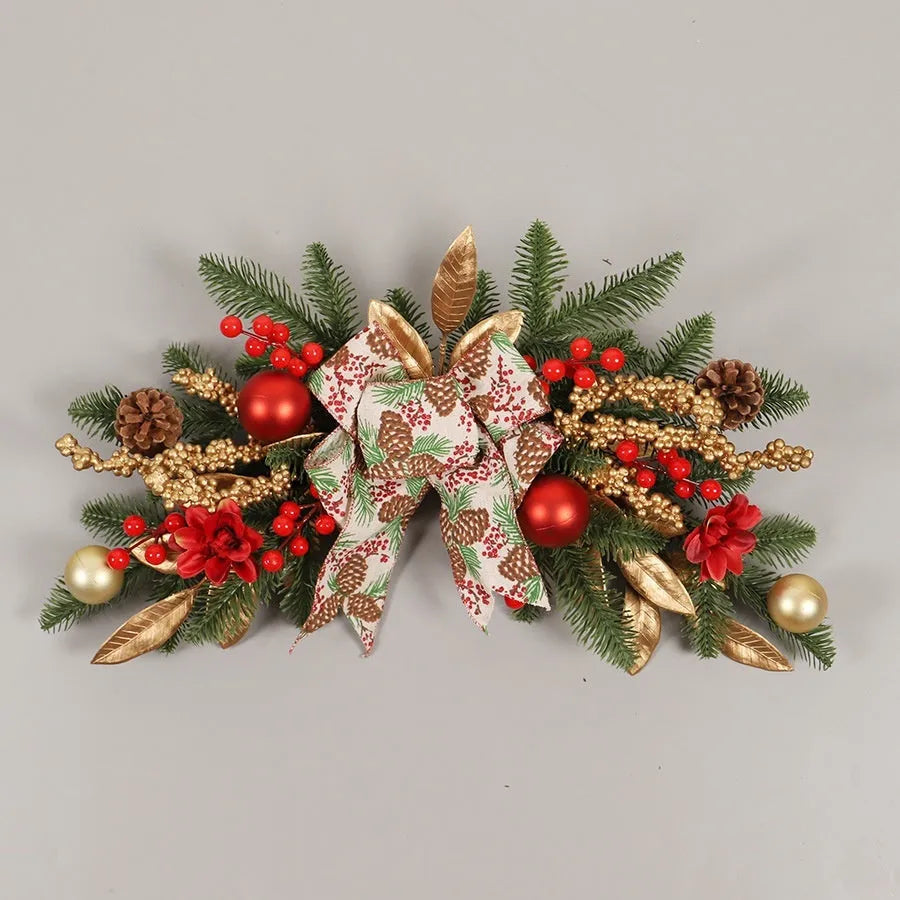 Artificial plastic Christmas garland in American country style available in four decorative variations