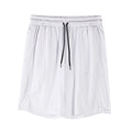 Men's black mesh fitness shorts with quick-drying fabric and mid-waist loose casual design