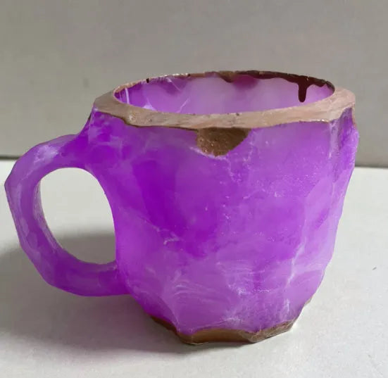 400ml mineral crystal resin coffee mug with handle in various colour options