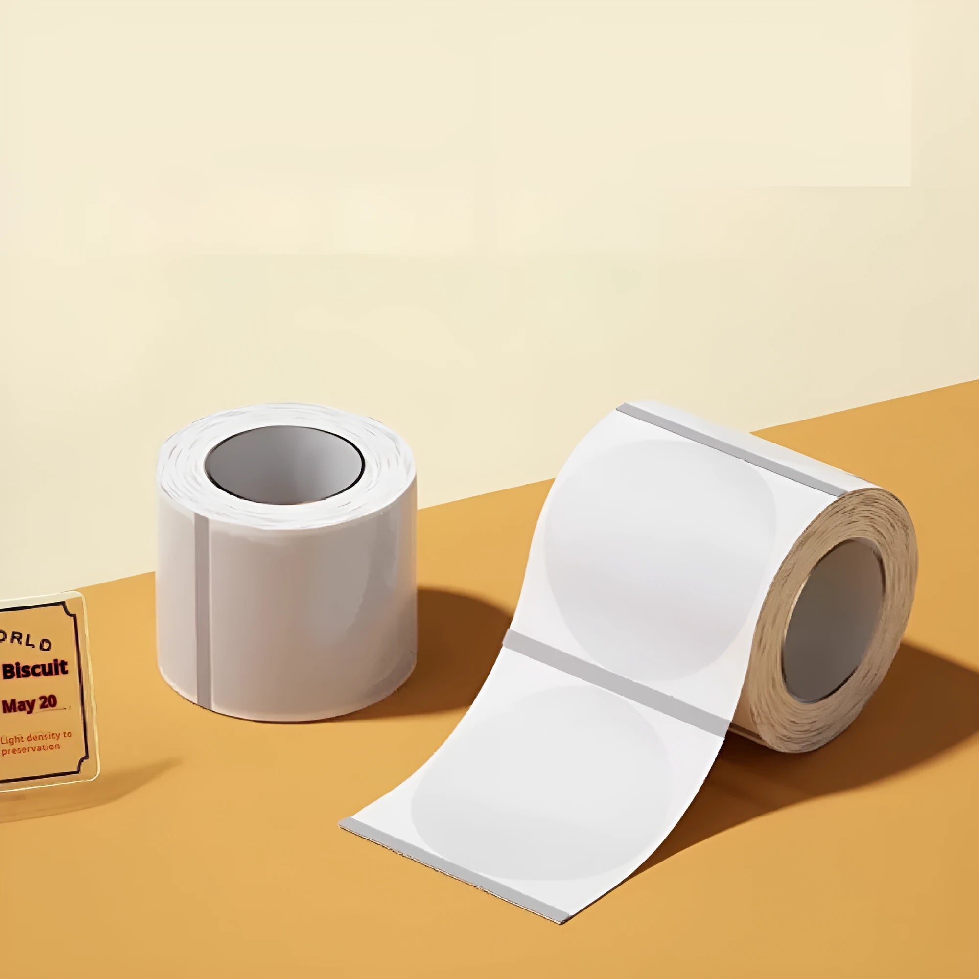 Pack of transparent waterproof adhesive sticker labels in various rectangular and round sizes on a sheet