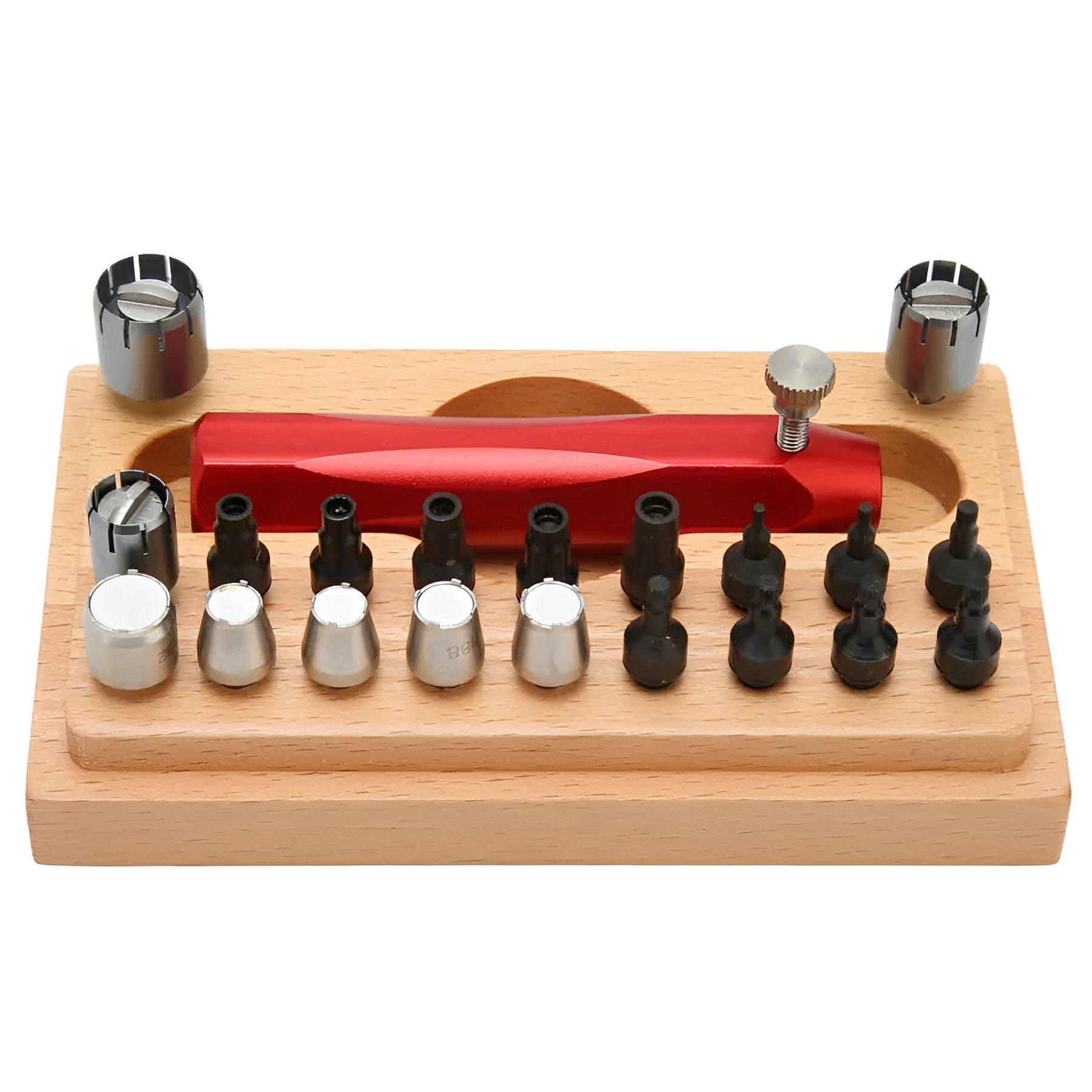 20-piece steel watch repair tool set with extractor tube openers for professional watch maintenance