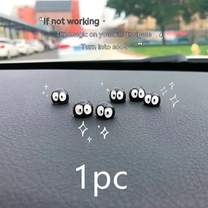 Small black coal cartoon resin decoration for car interiors with traceless glue tape