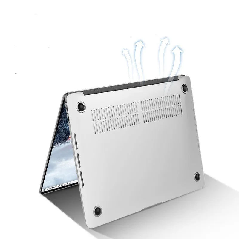 PC protective shell case for MacBook Pro laptop in transparent and black colour options