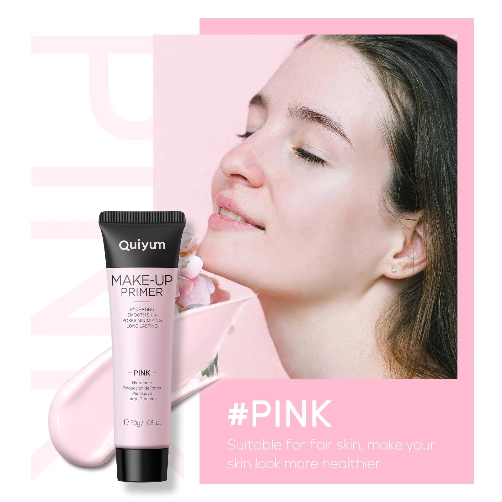 30g moisturising colour-correcting makeup primer in purple, pink and green shades