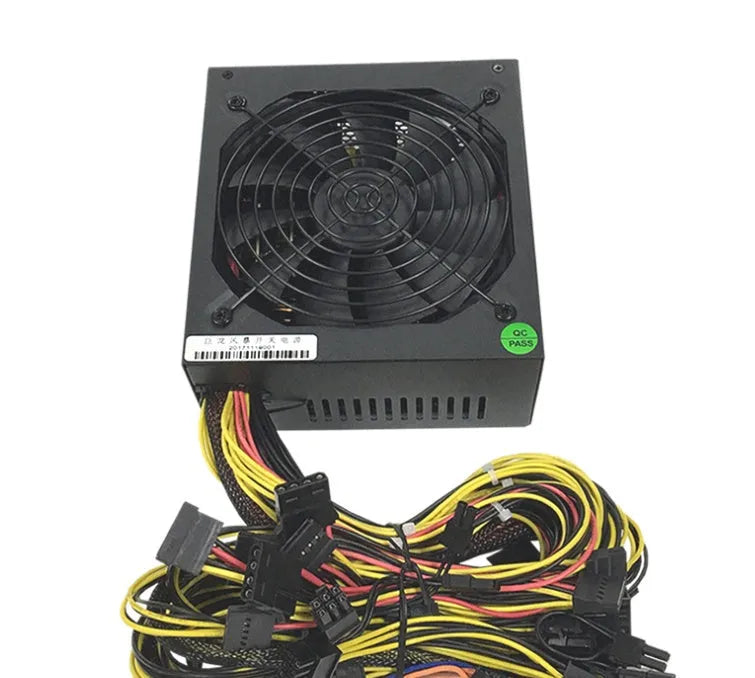 Black server power supply unit with multiple cable connectors for AMD CPU systems.