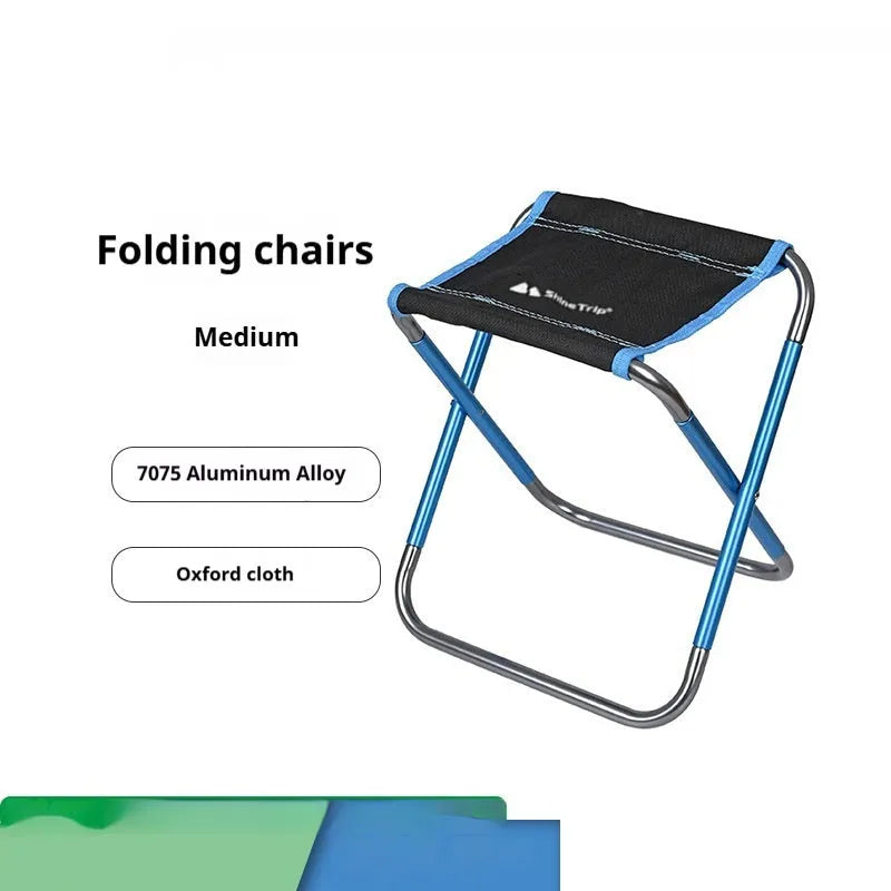 Black national style aluminium folding stool for outdoor camping and fishing