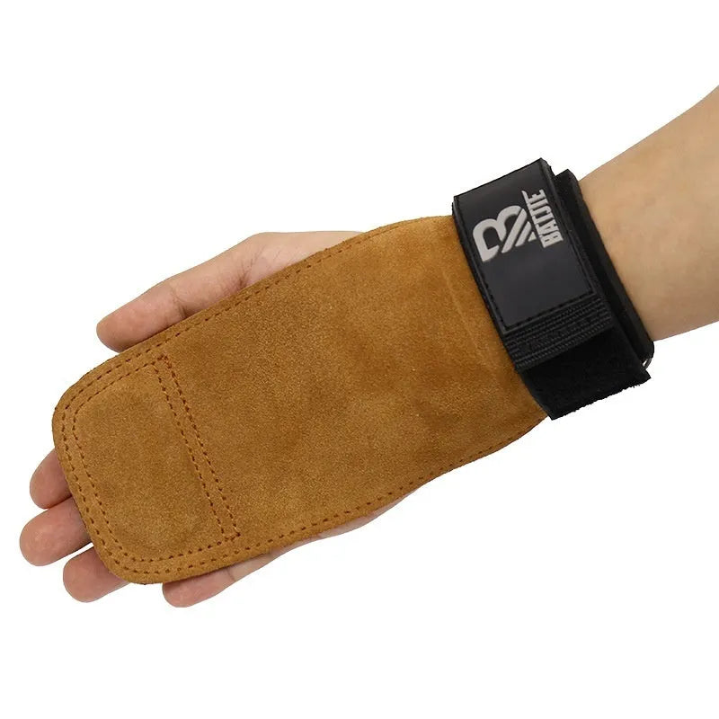Brown fitness wrist protector for horizontal bar exercises and pull-up training