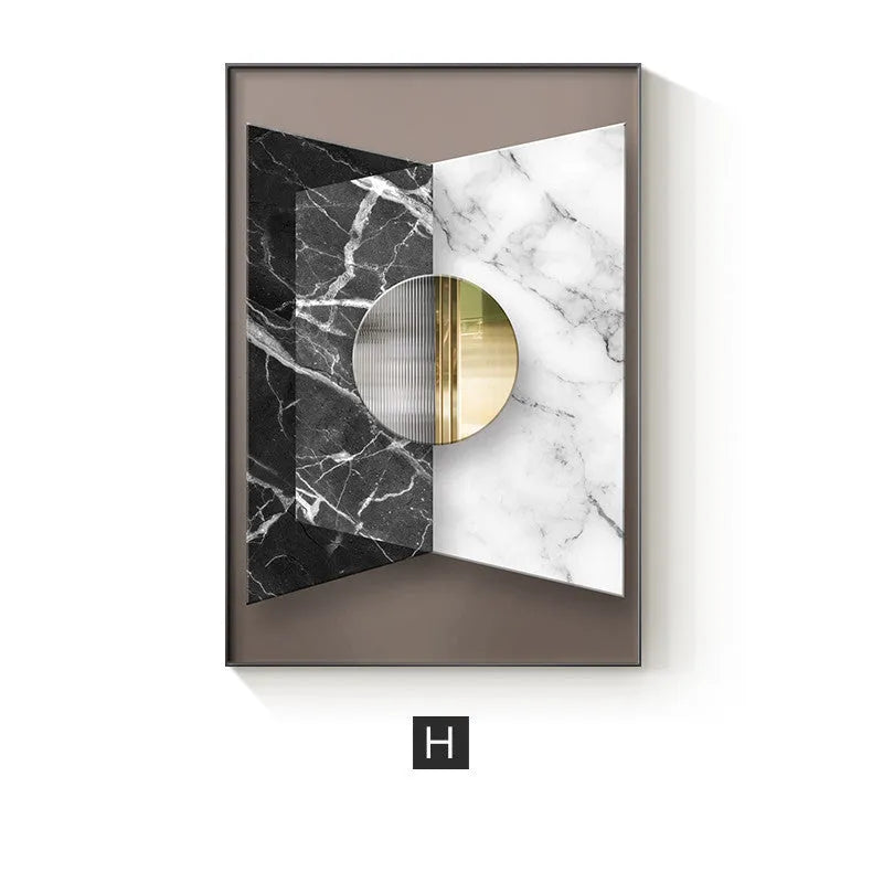 Abstract geometric pattern canvas wall poster in multiple size options