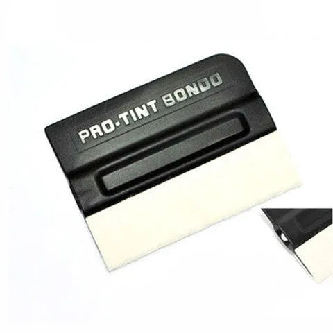 ABS plastic film scraper tool for car vinyl wrap removal with deerskin or wool head options.