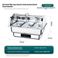 Stainless steel electric buffet food warmer with LCD screen and transparent flip-up lid
