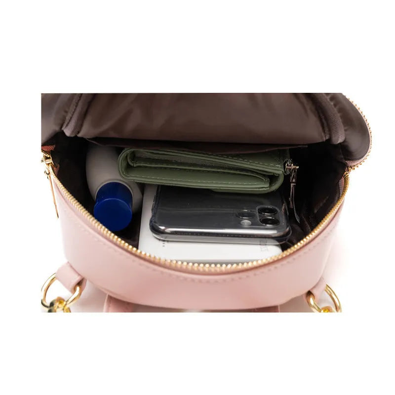 Soft PU mini backpack in street-trend style, shown in one of six available colours.