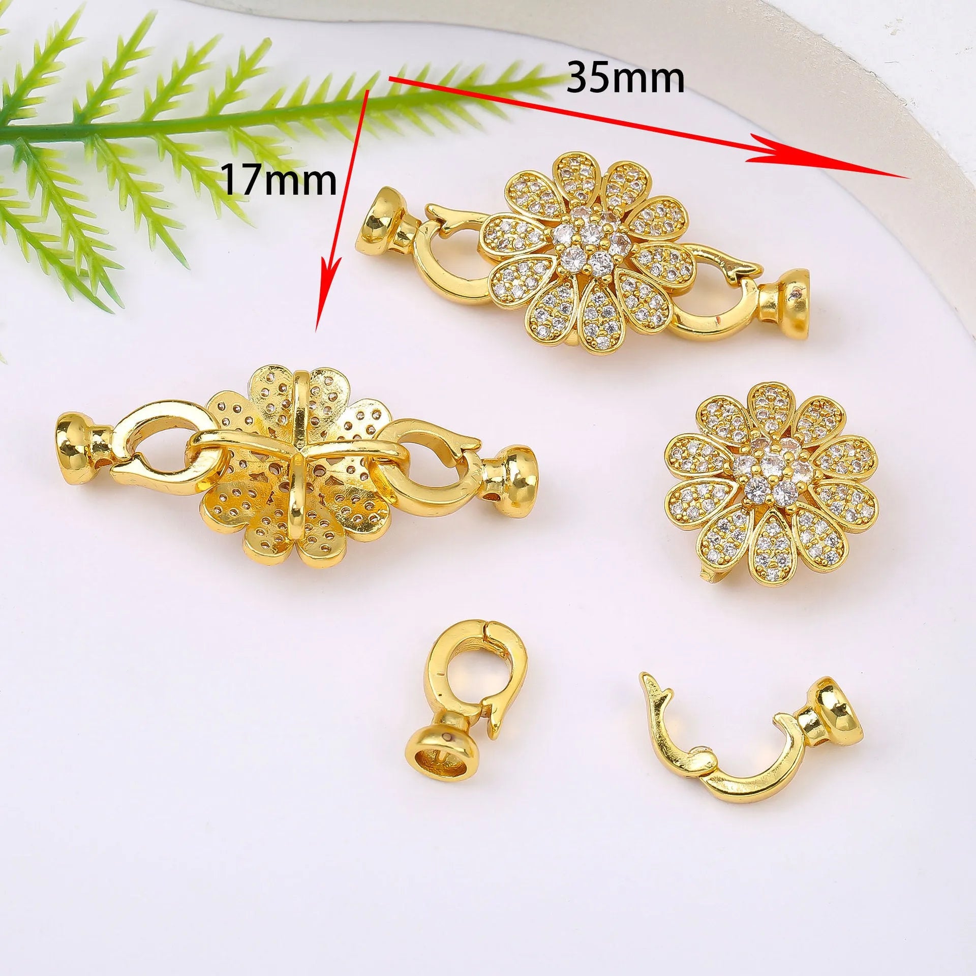Small gold plated necklace buckle for DIY jewellery making