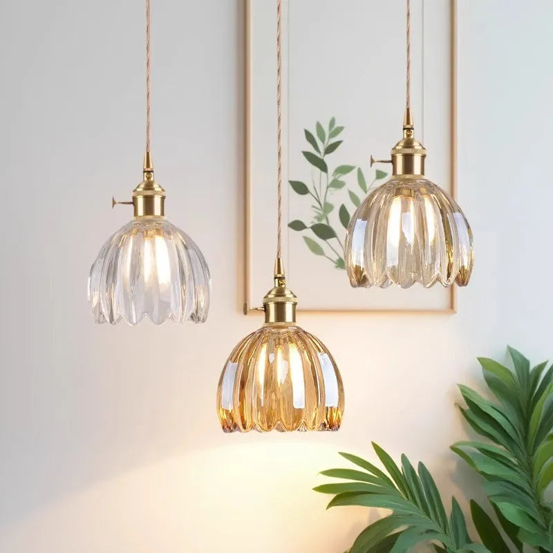 Vintage glass flower chandelier with Nordic styling in multiple colour options