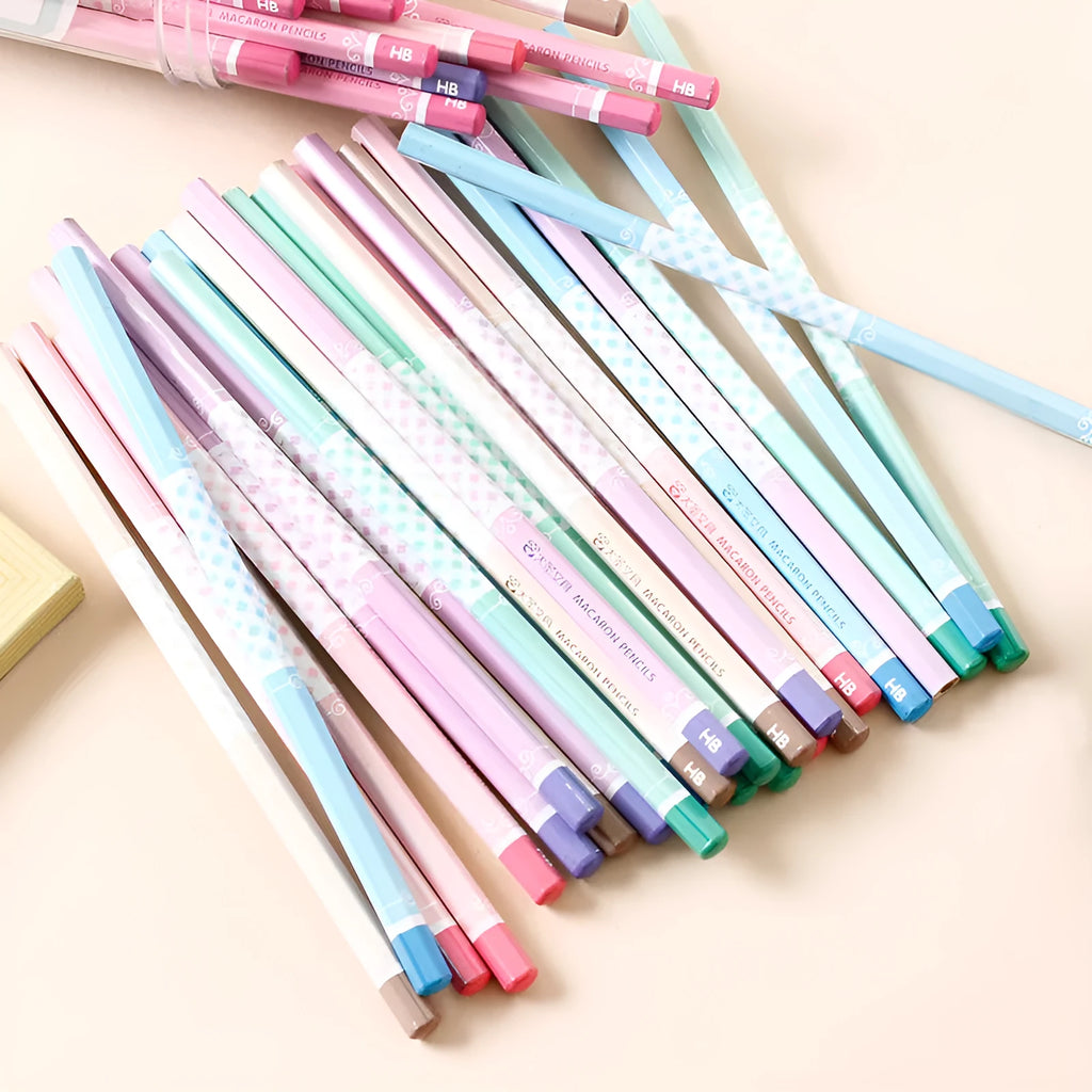 Basswood six-angle thermal transfer pencil with wooden shell, 50-piece barrel pack.