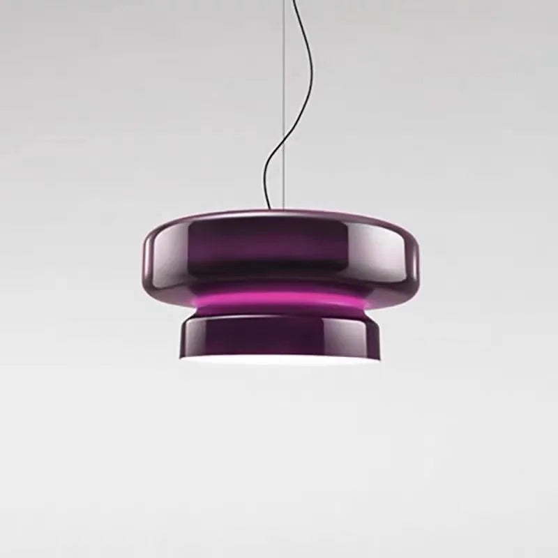 Modern glass chandelier in milky white, purple, green or brown colours for restaurant and bedroom lighting