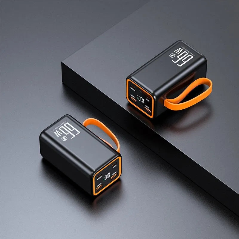 PD66W fast charge 20000 MA power bank in black or white with creative design and plastic shell