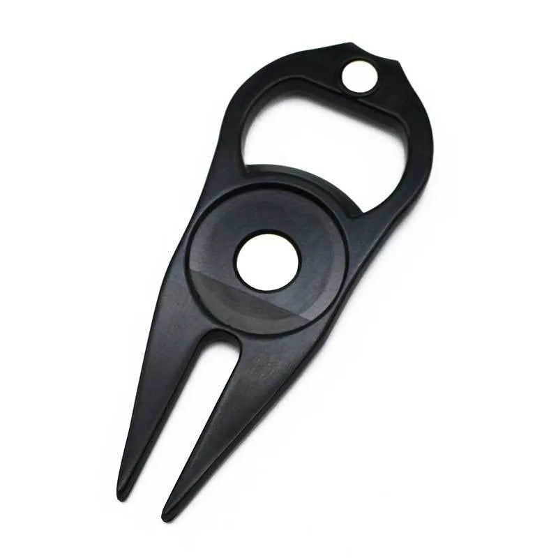 Zinc alloy golf ball yoke bottle opener tool in black, green, and silver colour options