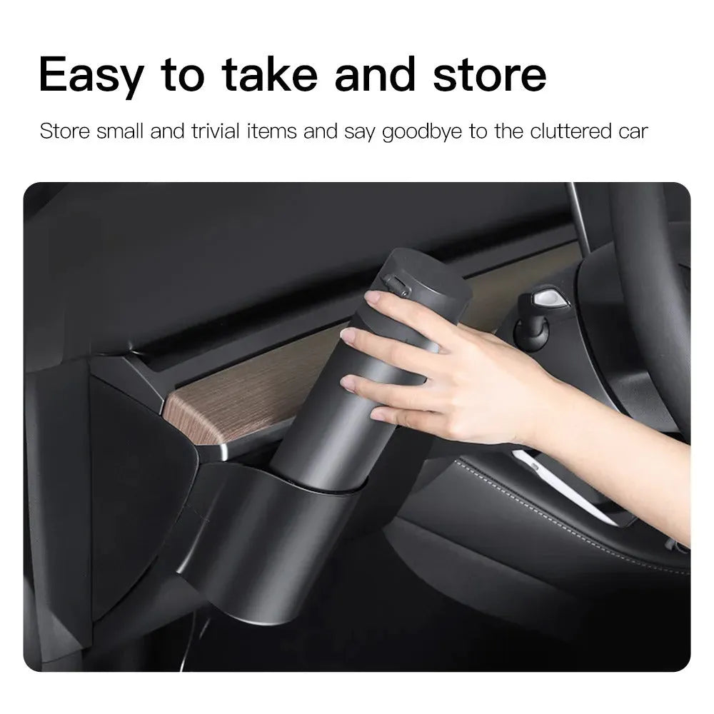 Tesla Model 3 and Y dashboard cup holder with handle, plastic construction
