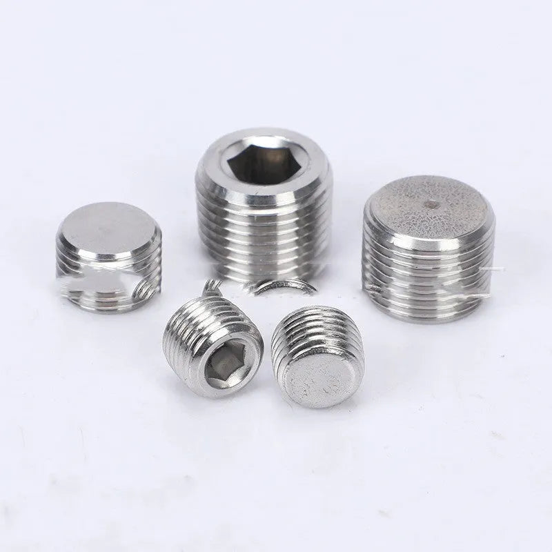 Stainless steel hexagon plug for 3/8 inch pipe bulkhead thread
