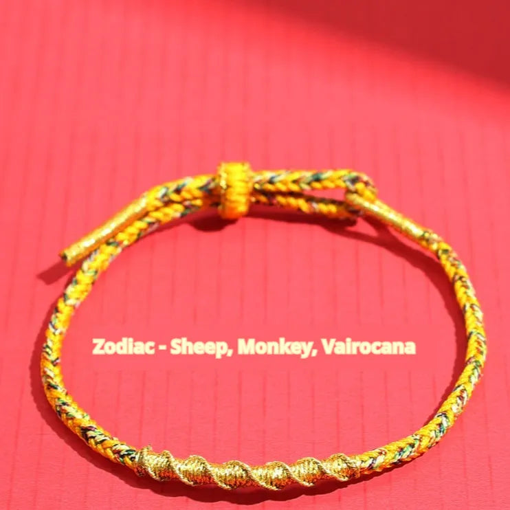 Hand-woven eight-strand adjustable carrying strap in colourful zodiac design
