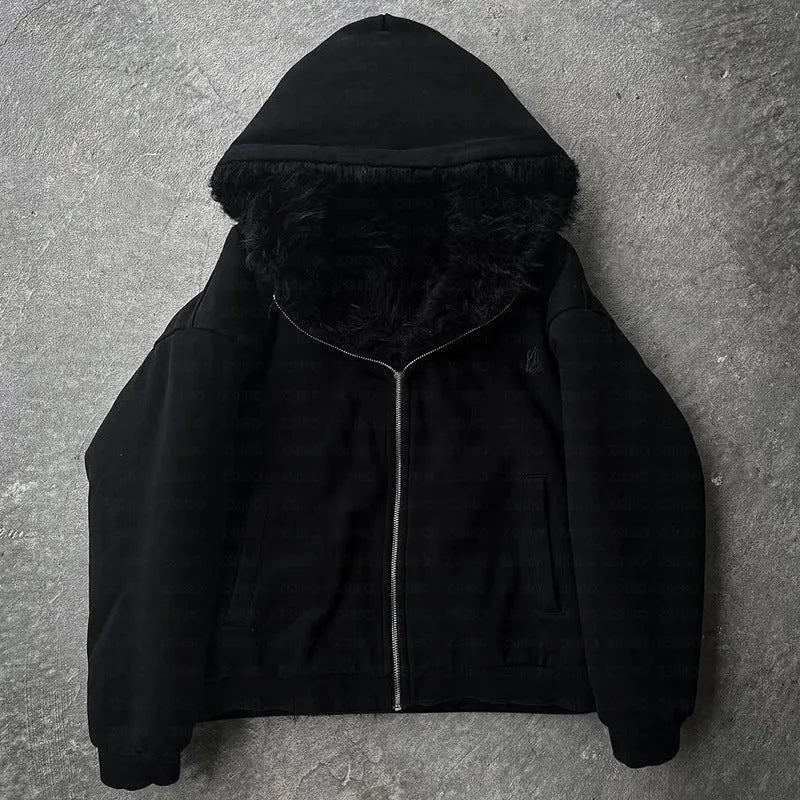 Unisex baggy coat in white or black with long sleeves and loose cardigan fit