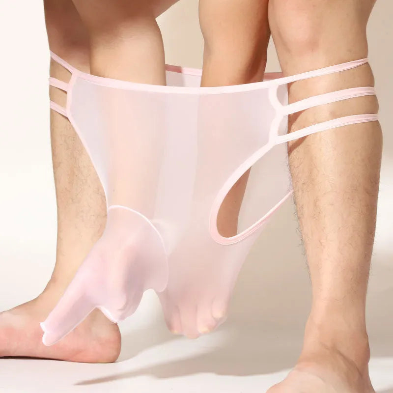 Men's transparent elephant nose shorts in various colours with mid waist design and nylon fabric