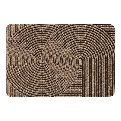 Green cartoon alien pattern diatom oil floor mat measuring 60 by 90 centimetres with a wire ring shape.