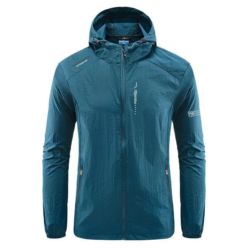 Men's lightweight summer hooded jacket in nylon fabric with loose fit available in five colours