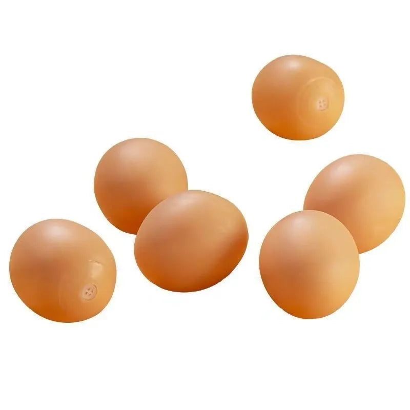 Egg-shaped plastic dog toy with squeaker for teeth cleaning and interactive play